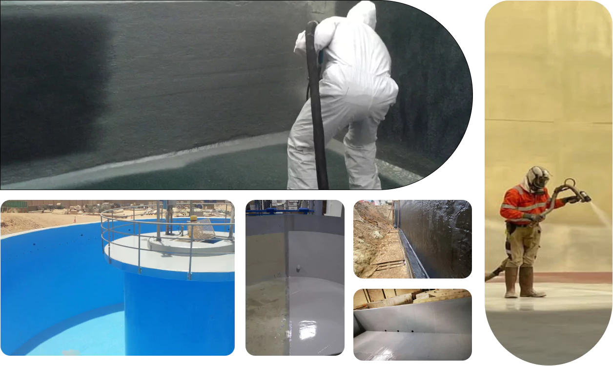 Protective coatings on industrial tanks and floors